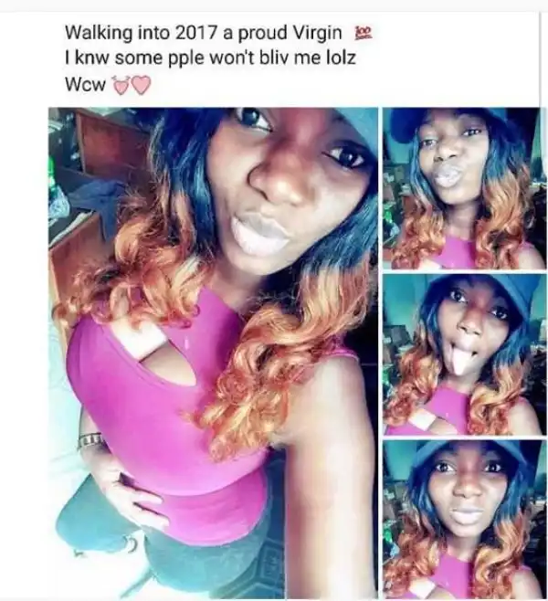 "I am walking into 2017 a proud virgin" - Nigerian lady shares photos